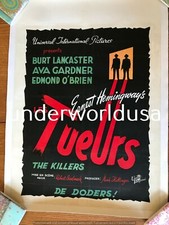 THE KILLERS (1946) FILM NOIR-Belgian ORIGINAL Poster/BURT LANCASTER/AVA GARDNER