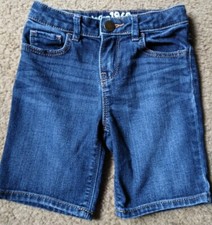 Baby Gap Girls Jean Bermuda Shorts Denim Adjustable Waist midium Blue Size 5