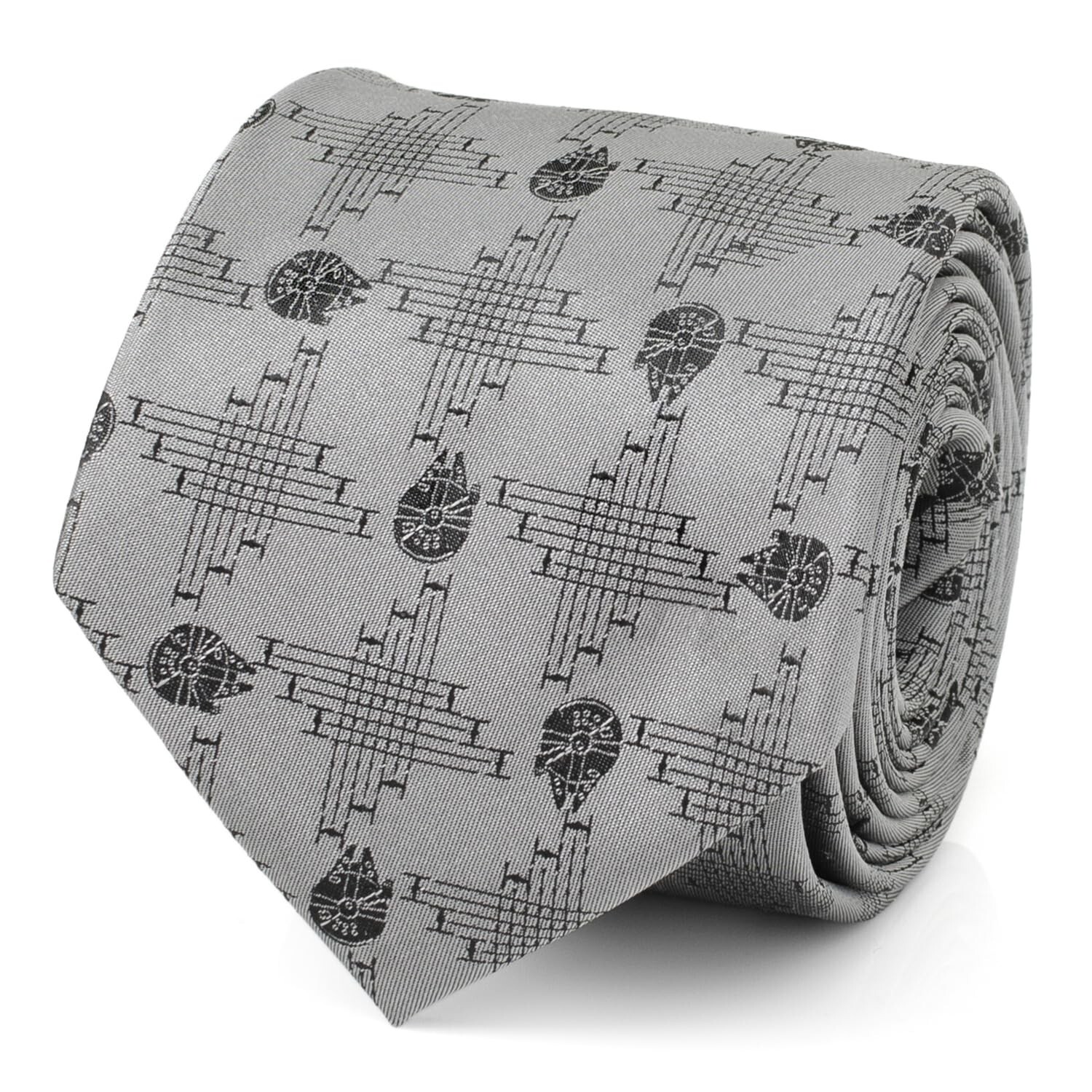 Cufflinks Inc. Millennium Falcon Gray Men's Tie, Officially Licensed by Lucas...