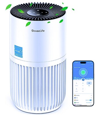 GOVEELIFE Mini Smart Air Purifier for home, Works with ALEXA, GOOGLE-App Control