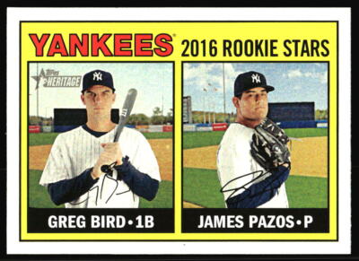 2016 Topps Heritage Yankees Rookie Stars Greg Bird / James Pazos #171