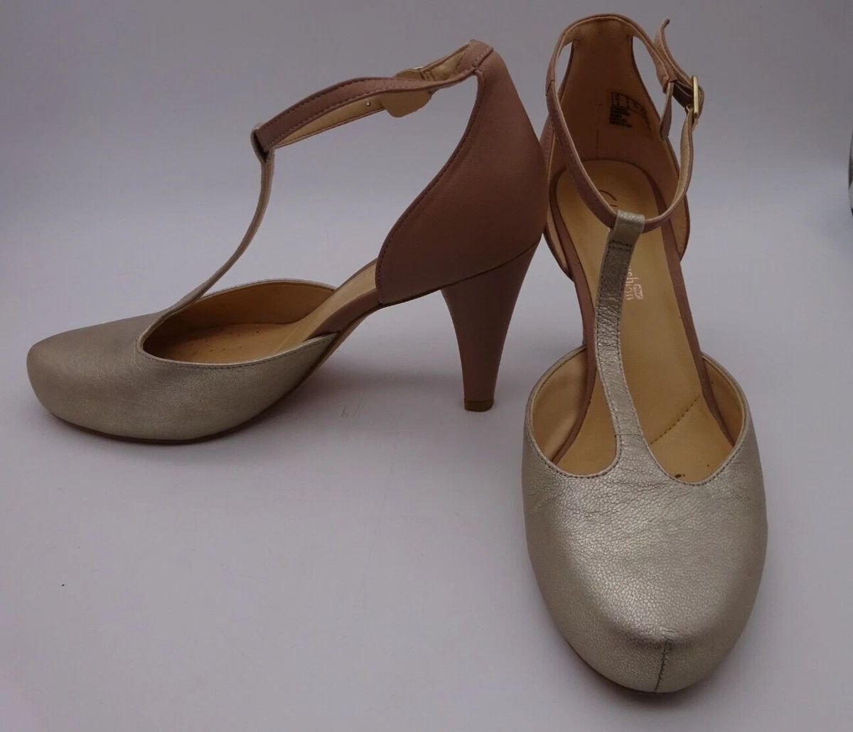 Clarks Shoes Dalia Tulip Gold Nude 3
