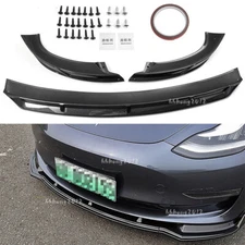 Carbon Fiber Pattern Front Bumper Body Kit Lip Fit For 2017-2021 Tesla Model Y