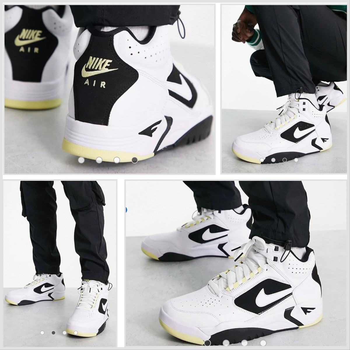 Nike Mens Air Flight Lite Mid “White Lemon” Basketball Shoes Sz 12