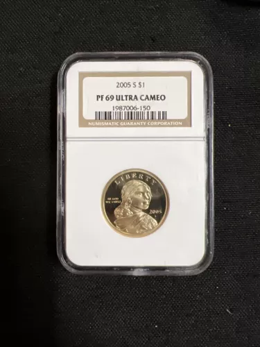 NGC PF 69 ULTRA CAMEO 2005 S SACAGAWEA 1$ PROOF COIN OLD LABEL!