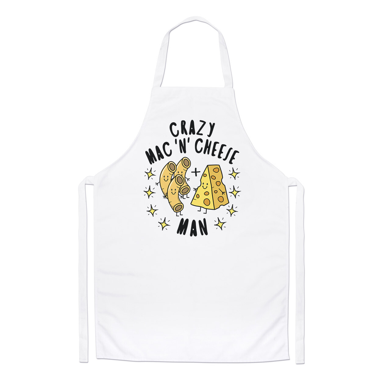 Crazy Mac N Cheese Man Stars Chefs Apron Funny Joke Food Lover Cooking Baking