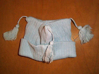 ROCK A BYE BABY Baby Junge blau Mütze Winter warm Strick 3 Quasten One Size 0-12 Monate ACRYL WEICH