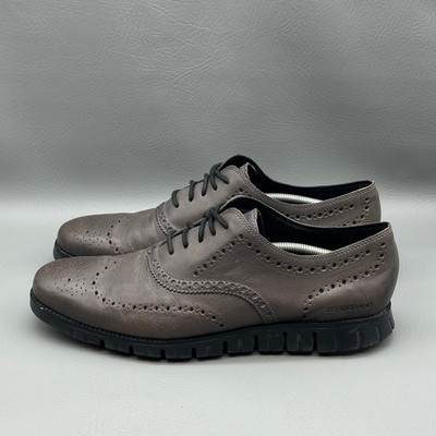 Cole Haan ZeroGrand Mens Size 13 M Gray Leather Wingtip Oxford Sneaker C30720