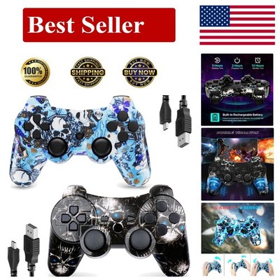 Wireless Controller Compatible with PS-2 Console, Remote Gamepad for Play 2 C...