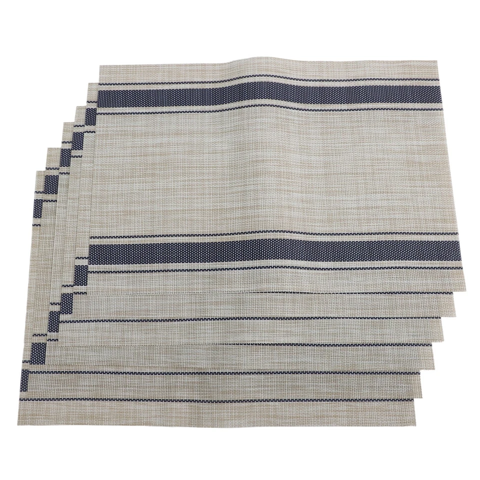 Dining Table Mats Set of 6 PVC Placemats Heat Resistant Easy Clean 45x30cm - Image 2 of 4
