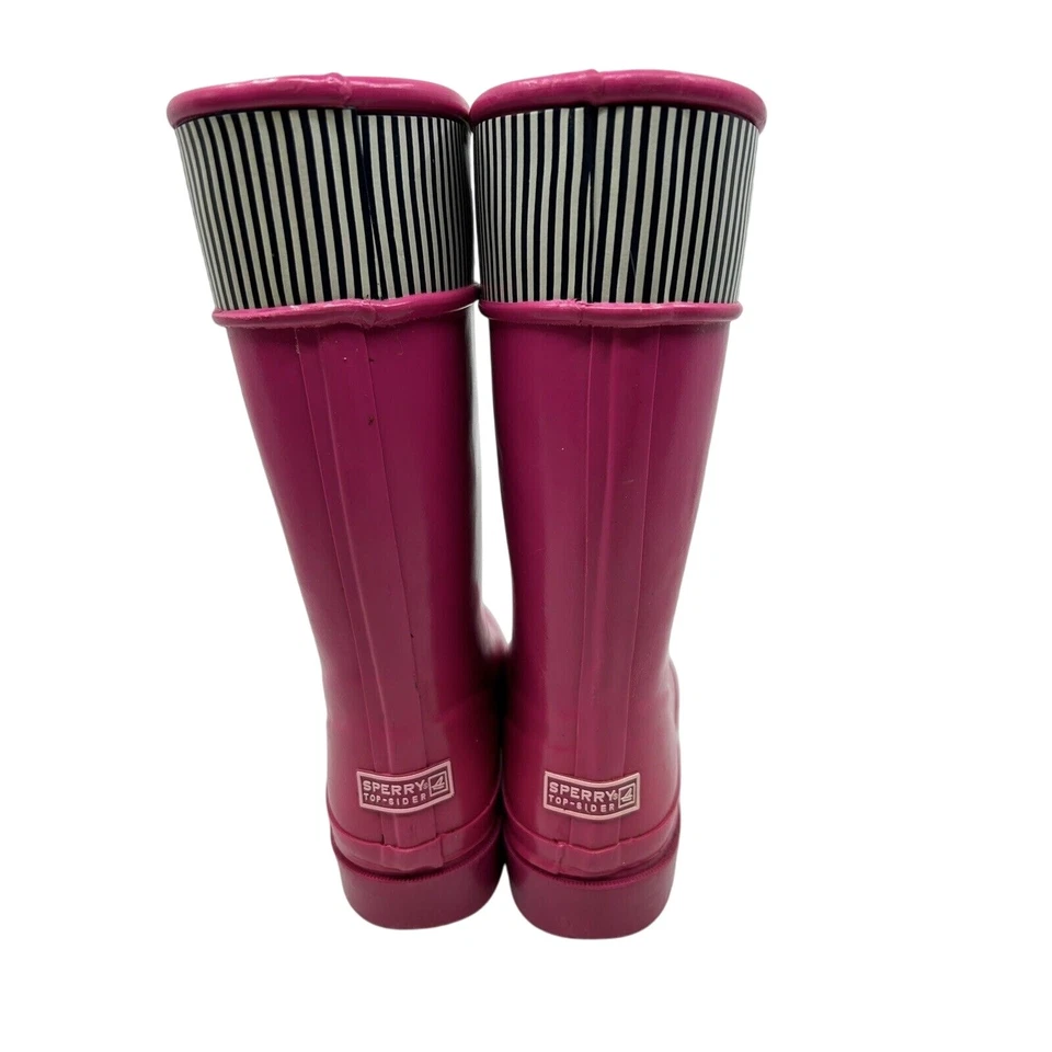 Sperry Topsider Girls Pelican Pink Rain Boots Size 2 Fleece-Lined Waterproof - Image 3 of 4