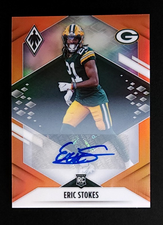 2021 Panini Phoenix Rookie Orange Auto #d /50 Eric Stokes #154 Rookie Auto RC