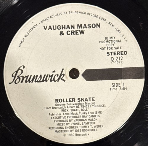 Vaughan Mason & Crew ROLLER SKATE / CRAVIN YOUR BODY DJ Mix Promo 1980 Brunswick - Picture 7 of 8