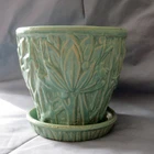 Vintage McCoy Green Glaze Art Pottery 6" Planter Pot 1920s-1940s