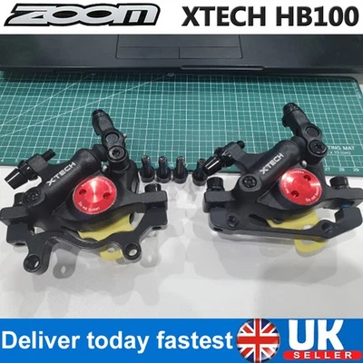 ZOOM XTECH Hydraulic Disc Brake Caliper Linear Pull MTB Bike Front/Rear HB-100 - Image 1 of 4
