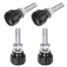 4 Sets Knurled Knobs with Nuts Washers M5 x 20mm Carbon Steel Stud 15mm Head