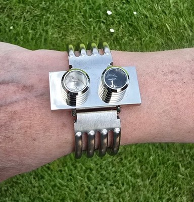 Art-Deco, Steampunk ,Retro Futuristische,Science-Fiction, Armbanduhr, Dual-Time!