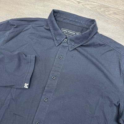 Noble Threads Gen 3 Black Button Up Shirt Sz XL Preppy Casual FAIR STAINS