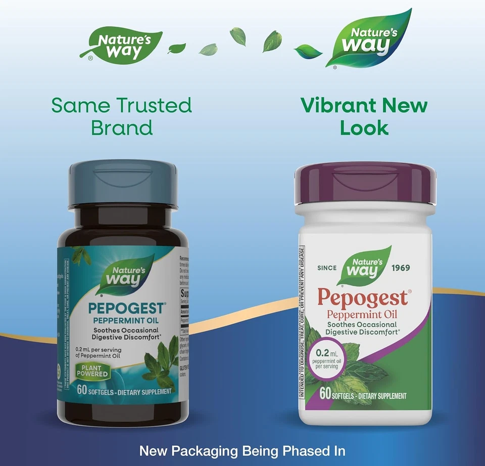 Aceite de menta Nature's Way Pepogest, calma ocasionalmente 60 unidades (paquete de 1) Foto 2 de 4