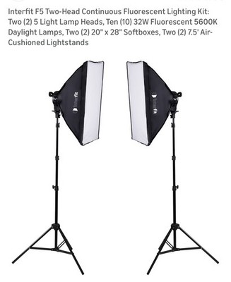 Interfit F5 Two-Head Continuous Fluorescent Lighting Kit.