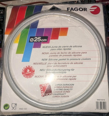 #ad Fagor Pressure Cooker Silicone Gasket 25 Cm 9.84in Replacement Seal Gray $25.39