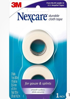 Nexcare Durable Cloth Tape, Woven Tape, Securely Holds Bulky Wound Dressing -...