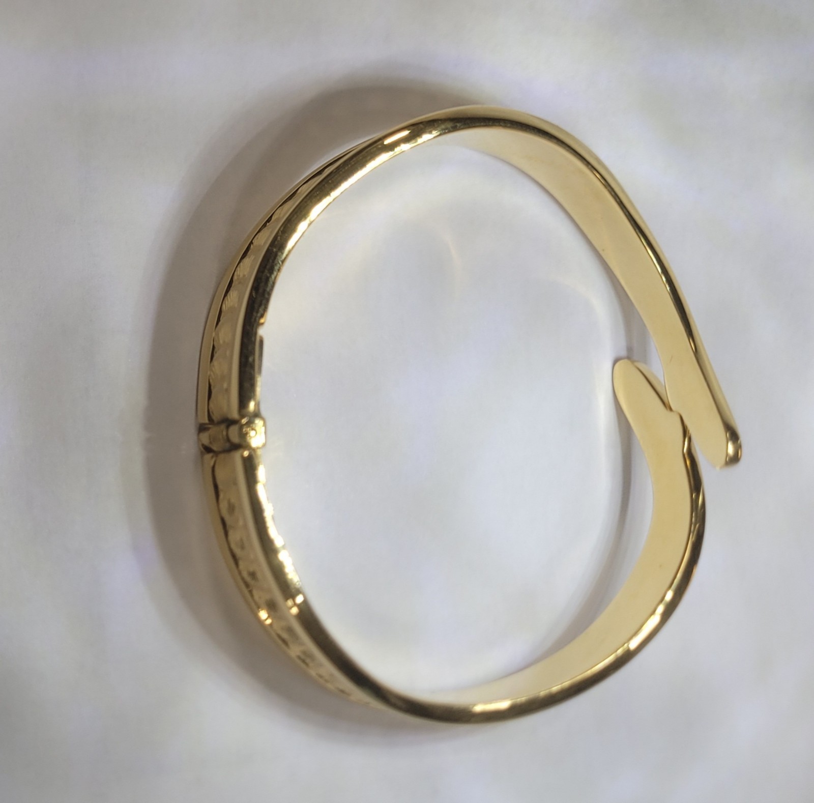 Vintage Monet Bangle Bracelet Gold Tone Hinged