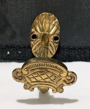 Vintage Brass Coat Hat Purse Hook Hanger Ornate Flower Design