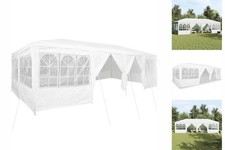 Partyzelt Mit 12 Seitenwänden Weiß 8x4 M Polyethylen