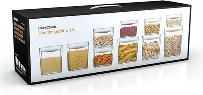 Set of 10 White Pantry-Cube Food Storage Containers for Organized Storage