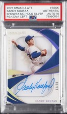 2021 HOLO SILVER #SSSK SANDY KOUFAX 3/10 PSA AUTHENTIC AUTO 10