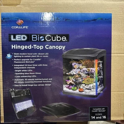 Coralife BioCube LED Aquarium Fish Tank Replacement Lid Canopy, 14/16 Gallon