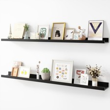 Picture Ledge Shelf, Wood Long Floating Shelves for Wall, Set of 2, 48 inch P...