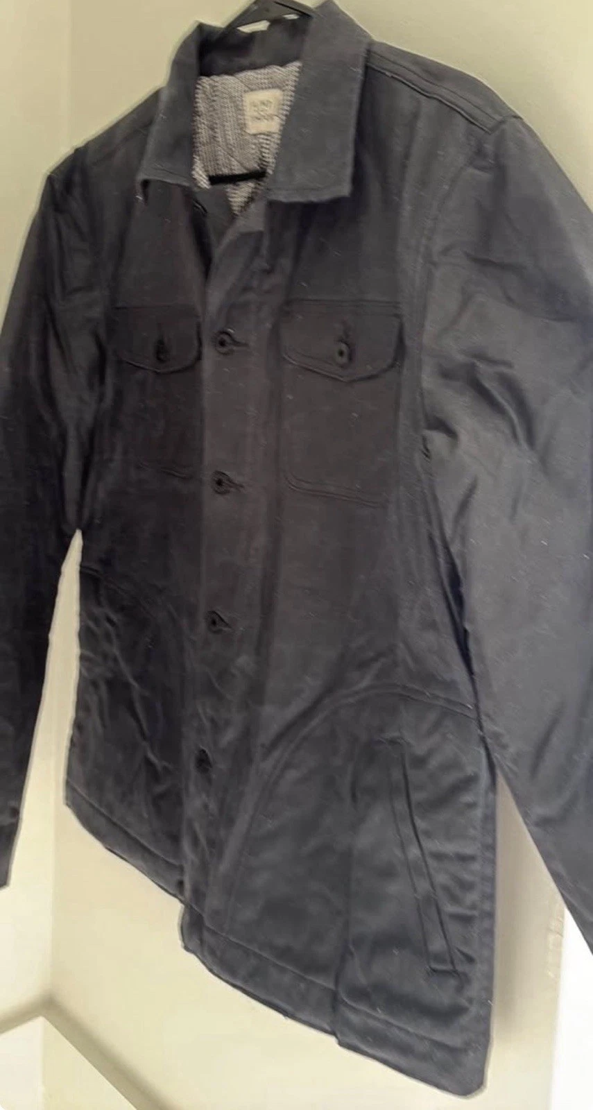 Flint And Tinder Waxed Rancher Jacket Black Button Up Flannel Lined Men Large - product detail image 3