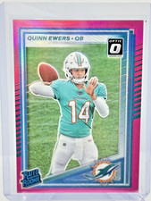 2025 Panini Donruss Rated Rookie Quinn Ewers #342 Optic Preview Pink Prizm (RC)