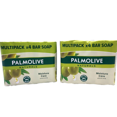 LOT OF 2 Palmolive Naturals Moisture Care Aloe and Olive Bar Soap 4 bars each