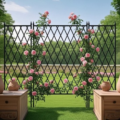 Weather-Resistant 47  x 16  Metal Garden Trellis - 4 Pack for Climbing Plants