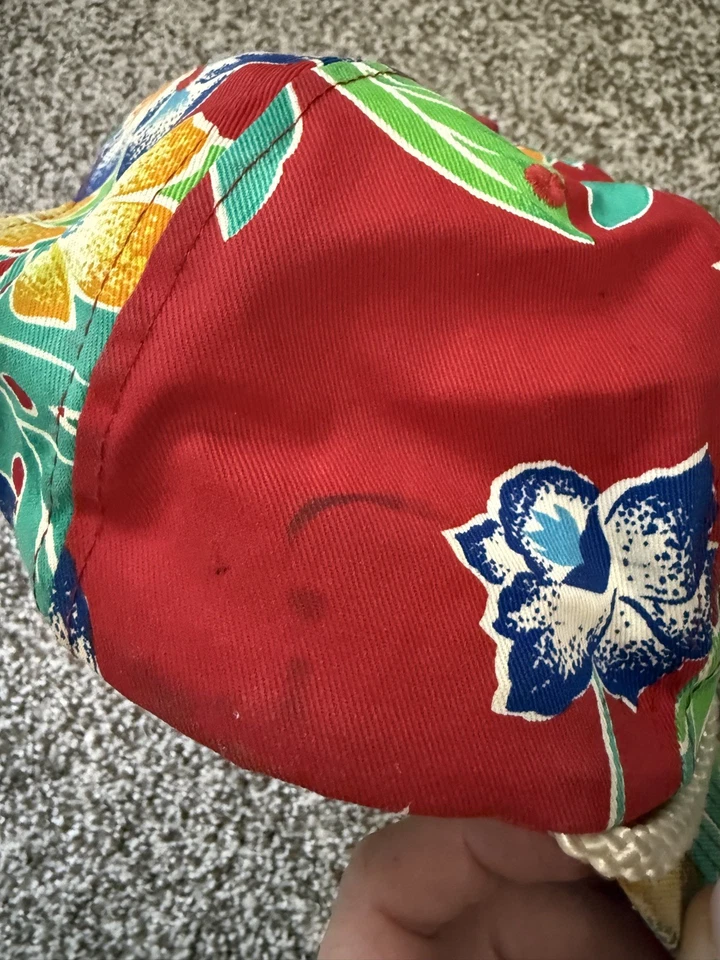 Vintage Peterbilt Hat Red Floral Hawaiian San Sun 90’s Trucker Semi RARE Snap - Image 4 of 4