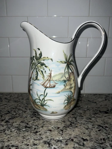 Vintage Lenox Colonial Collection Chuck Fischer 64 Oz Scenic Pitcher