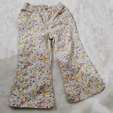 Vtg Baby Gap Sz 2 Floral Flare Leg Pants Jeans 2T Cotton All Over Flower AOP