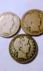 1912-D & 1909-S & 1894-O Barber Half Dollars 90% Silver 50c Lot Of 3