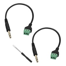 6.35mm Stereo Audio Male Jack to AV 3 Pin Screw Terminal, Pack of 2