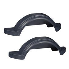 | Made in USA | Single Axle Plastic Trailer Fender | 13" 2 Fenders Black
