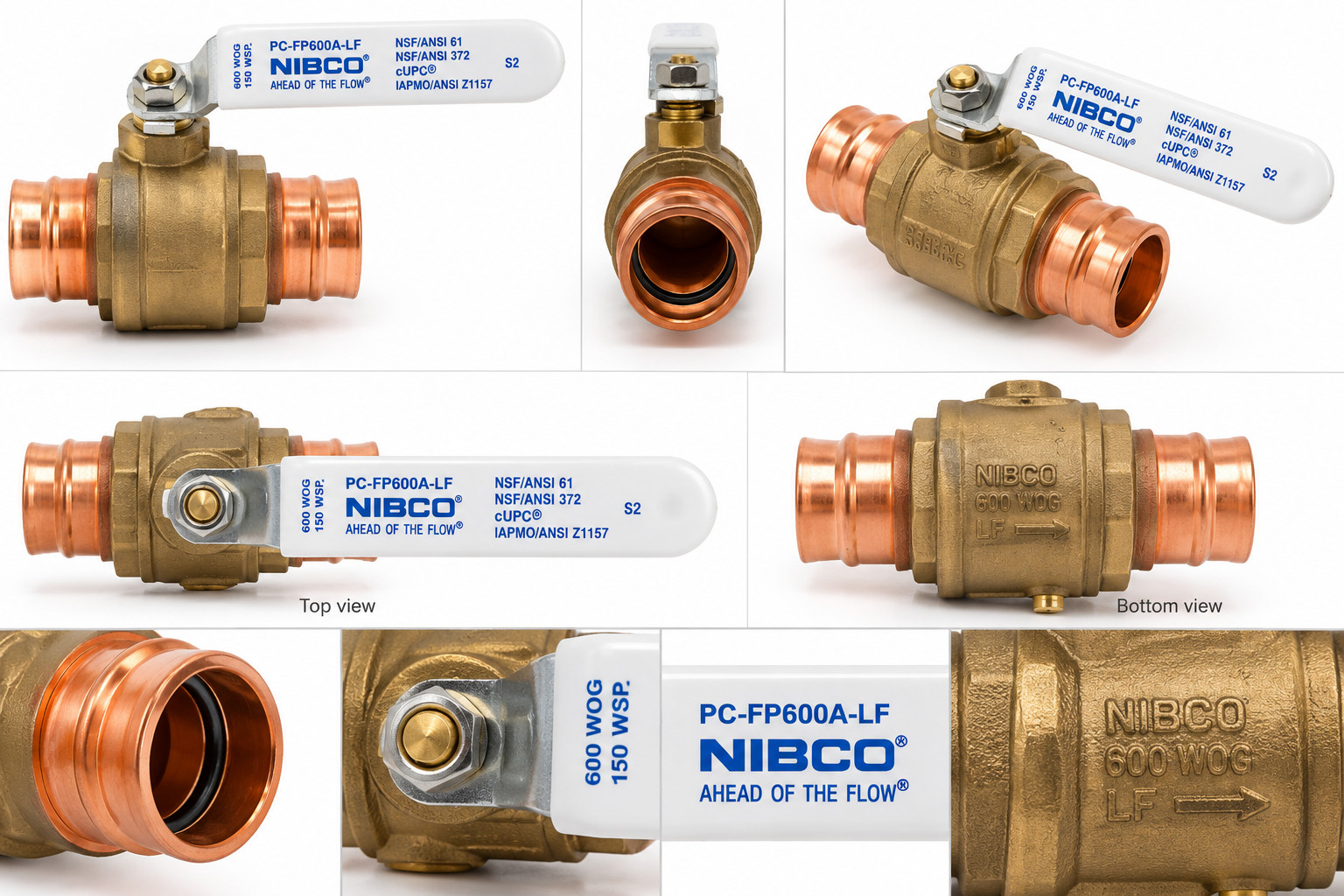 NIBCO PC-FP600A-LF 4" Press Ball Valve Lead-Free Copper Press x Press