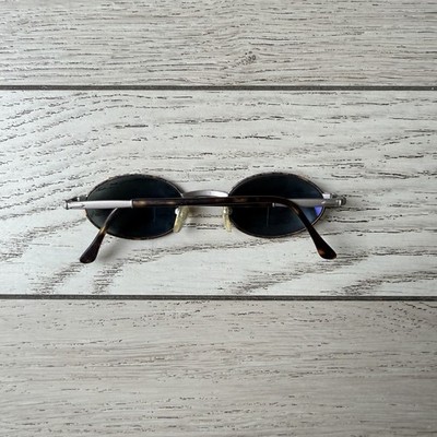 1990s PERSOL SUNNY vintage oval sunglasses silver metal Made 