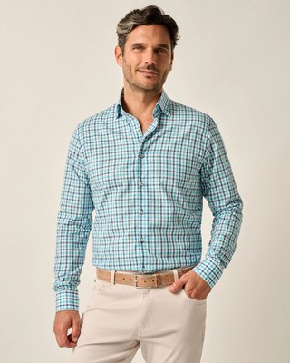johnnie-O Top Shelf Button Down Shirt - Ansel Laguna Blue Size XL