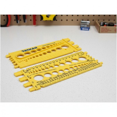 Durable Plastic Measuring Gauge for Hex Nuts and Screws - Yellow, M3 to M22