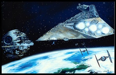 Star Wars - Return of the Jedi Opening -Original Acrylic Painting on Canvas