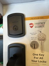 Kwikset Prague Matte Black Front Door Lock Handle and Deadbolt Set 98180-026