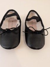 Danskin Toddler Girl's Ballet Jazz Dance Slippers Shoes Black Sz 9 Leather